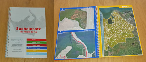 Broschüre mit Suchgebieten