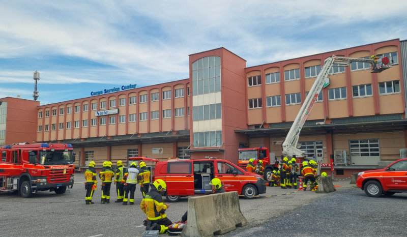Brandübung ohne Grenzen - Gemeinsame Übung mit St. Margrethen